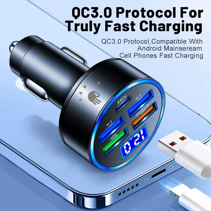شارژر فندکی 35 وات اکی یس مدل USB3QC3PD1