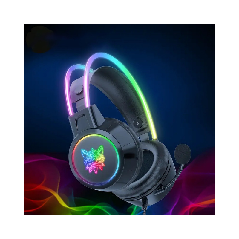 هدست گیمینگ اونیکوما مدل X15 Pro، درگاه شارژ USB، دارای نورپردازی RGB، با قابلیت اتصال به چند دستگاه