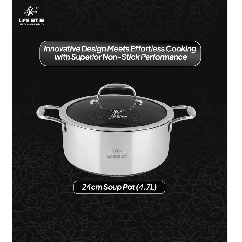 قابلمه استیل لایف اسمایل مدل LIFEP18N-24P طرح لیزری سایز 24