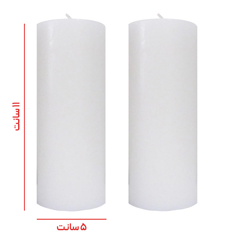 شمع دست ساز مدل استوانه مجموعه 2 عددی