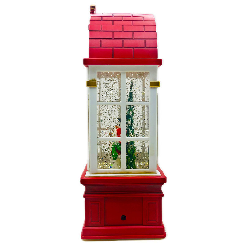 گوی موزیکال مدل پمپی آکواریومی طرح پنجره آدم برفی و کریسمس کد P4221