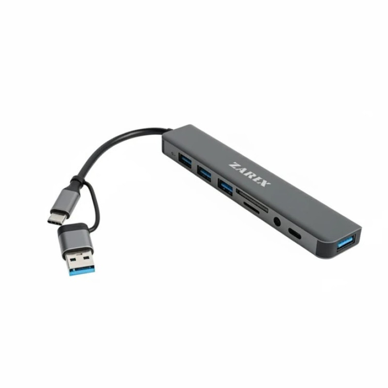 هاب 8 پورت USB 3.0USB-C زاریکس مدل Z8 Pro