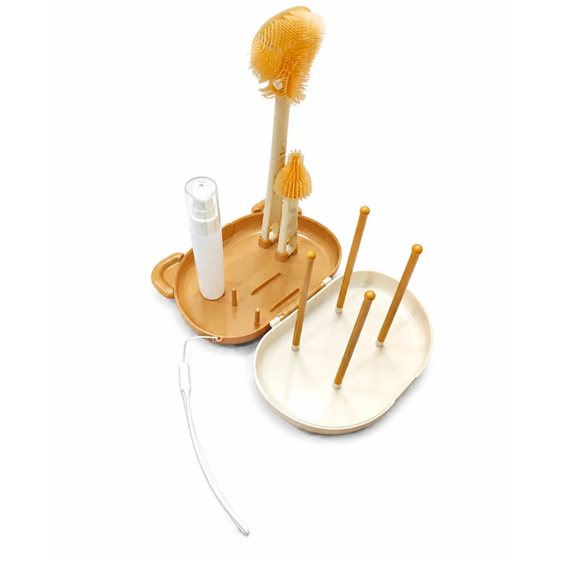 برس شیشه شوی مدل BRUSH SET طرح خرسی مجموعه 7 عددی