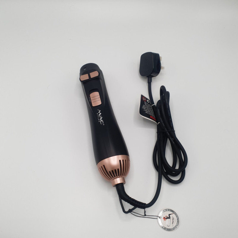 سشوار برس‌دار چرخشی 1200 وات مک استایلر مدل MC_1515، موتور DC، وزن 620 گرم، دارای سری چرخشی با ویژگی حجم‌دهندگی، فرکنندگی