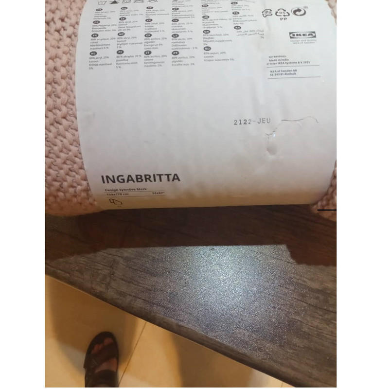 شال مبل وتخت ایکیا مدل INGABRITTA سایز 130x170 سانتی متر