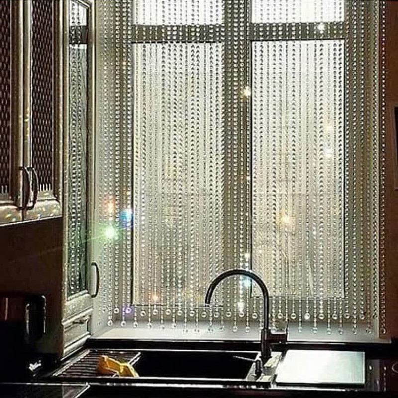 پرده ریشه ای آریا کریستال مدل کوتاه و بلند سایز 50x200 سانتی متر