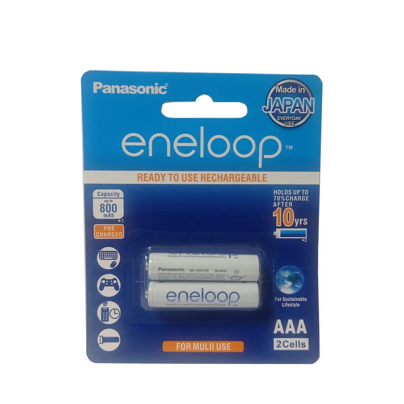 باتری نیم قلمی قابل شارژ پاناسونیک مدل bk-4hcce4btEneloop pro بسته 2 عددی