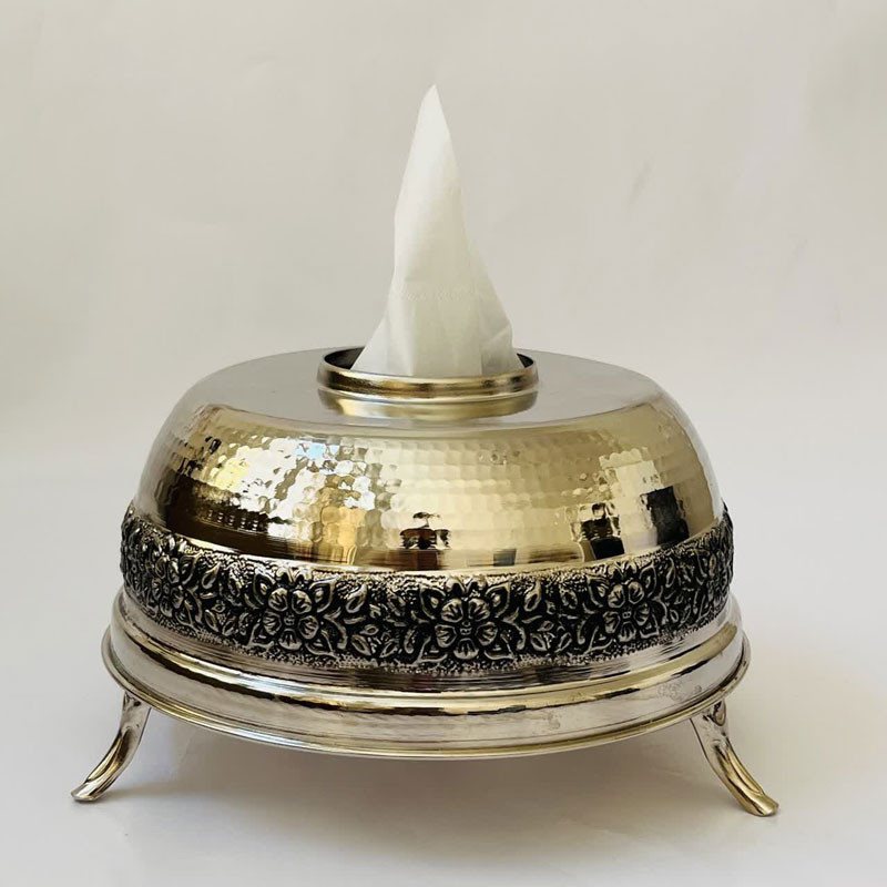 جعبه  دستمال کاغذی مسی کد ZH412
