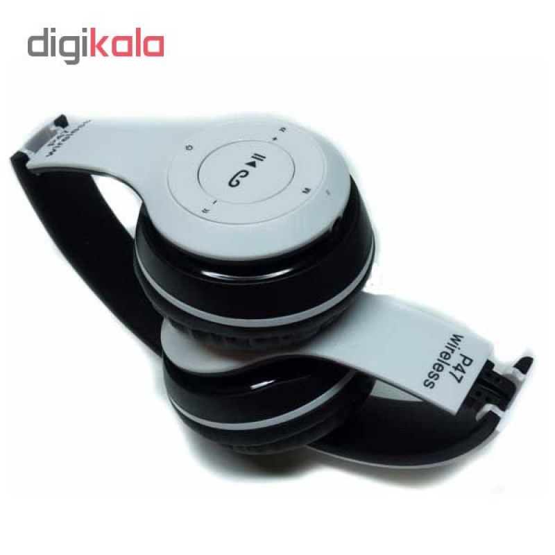 هدفون بلوتوثی مدل P47 با بدون قابلیت نویز کنسلینگ، درگاه شارژ MicroUSB، جک 3.5 میلی متری صدا، دارای شیار کارت حافظه، پشتیبانی از رادیو
