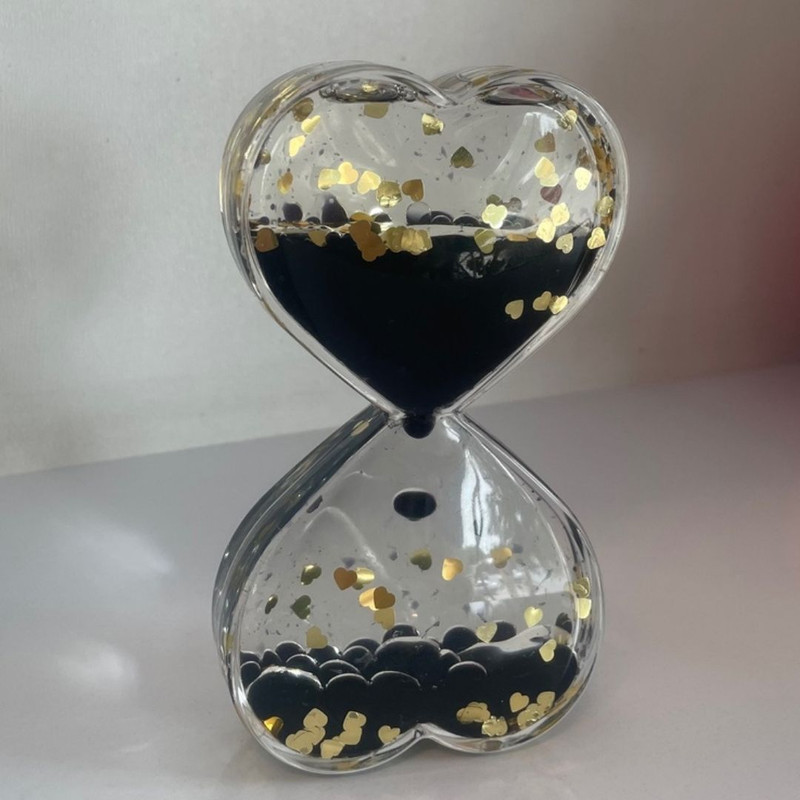 ساعت شنی مدل ژله ای روغنی طرح قلب پاستیلی