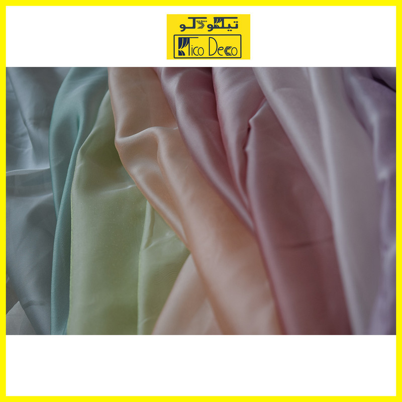 پرده تیکو دکو مدل دوخت ساده حریر شاین ژرسه سایز 280x300 سانتی‌متر