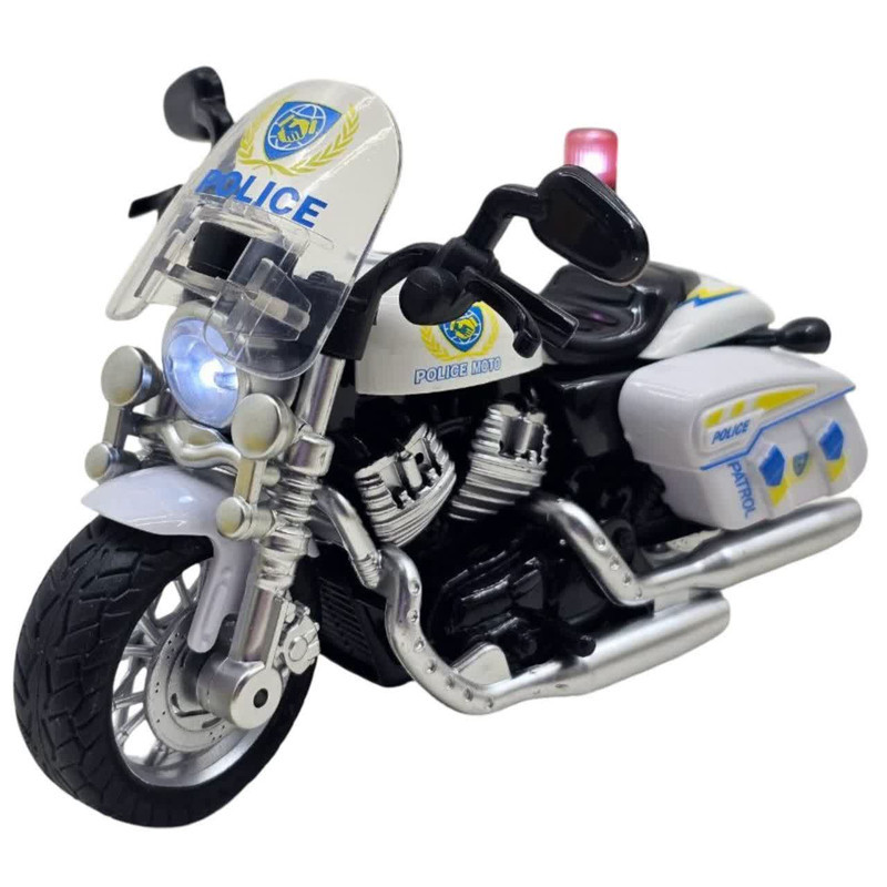 موتور بازی ناب سل مدل پلیس فلزی موزیکال چراغدار عقب کش کد Pull-back musical metal police car with lights