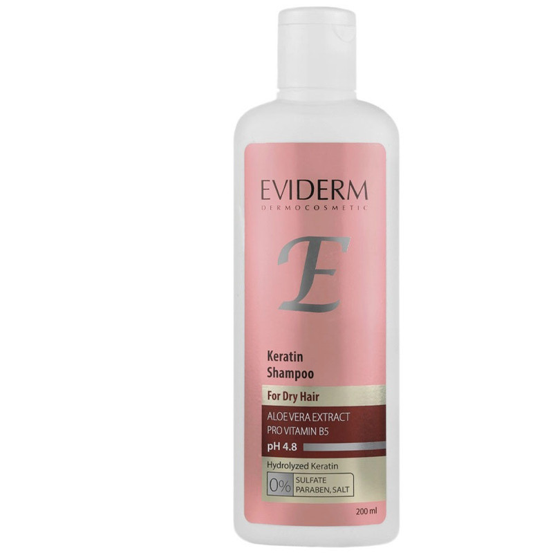 شامپو مو اویدرم مدل sulfate free . keratin مناسب برای موهای خشک و رنگ شده حجم 200 میلی لیتر