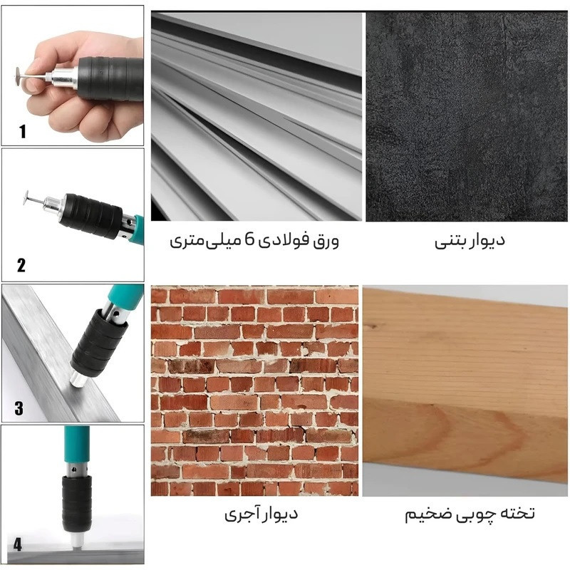 تفنگ میخ کوب دلیکس مدل BLUE100 سایز 50 میلیمتر