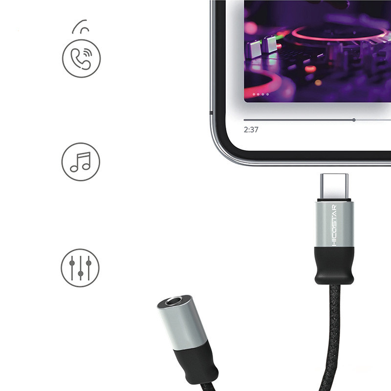 مبدل USB-C به جک 3.5 میلیمتری هایکواستار مدل HS-T12C