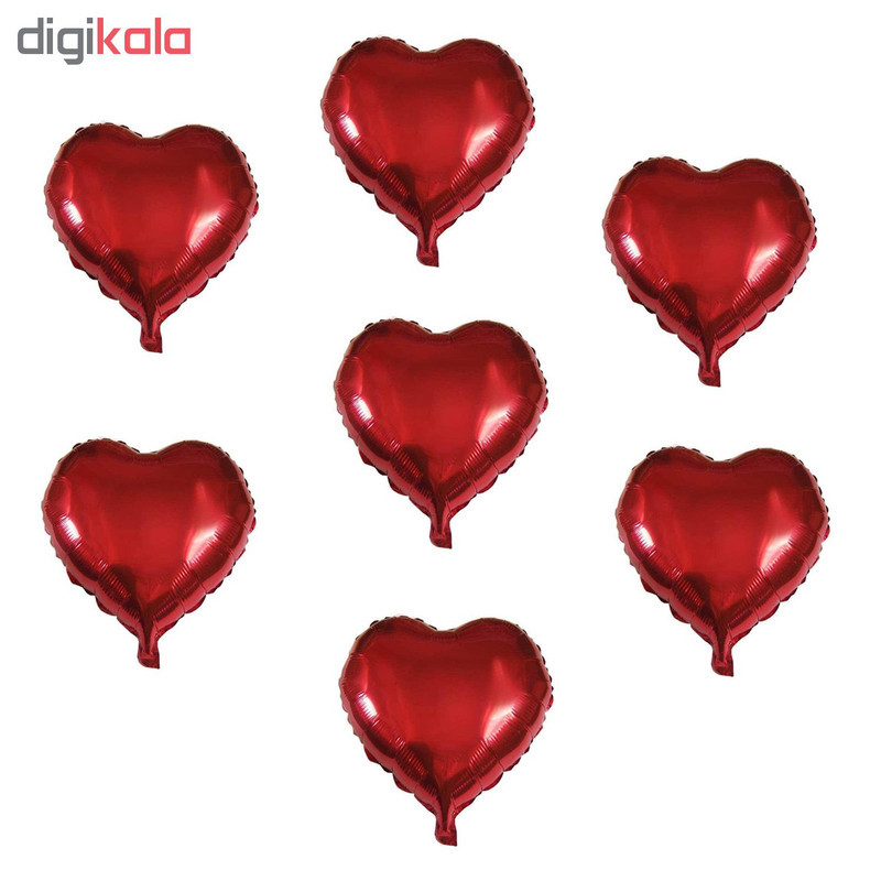 بادکنک فویلی طرح Heart کد 203 بسته 10 عددی