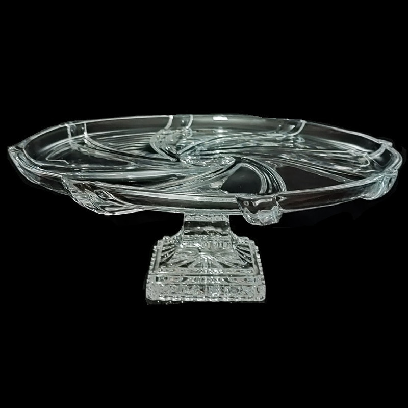 سرویس پذیرایی 16 پارچه کریستال بوهمیا مدل فلاور پیچ 3D کد 800 ساخت جمهوری چک مناسب شستشو در ماشین ظرفشویی شامل 6 پیاله آجیل‌خوری، 6 پیش‌دستی آجیل‌خوری، 1 کاسه آجیل‌خوری پایه‌دار