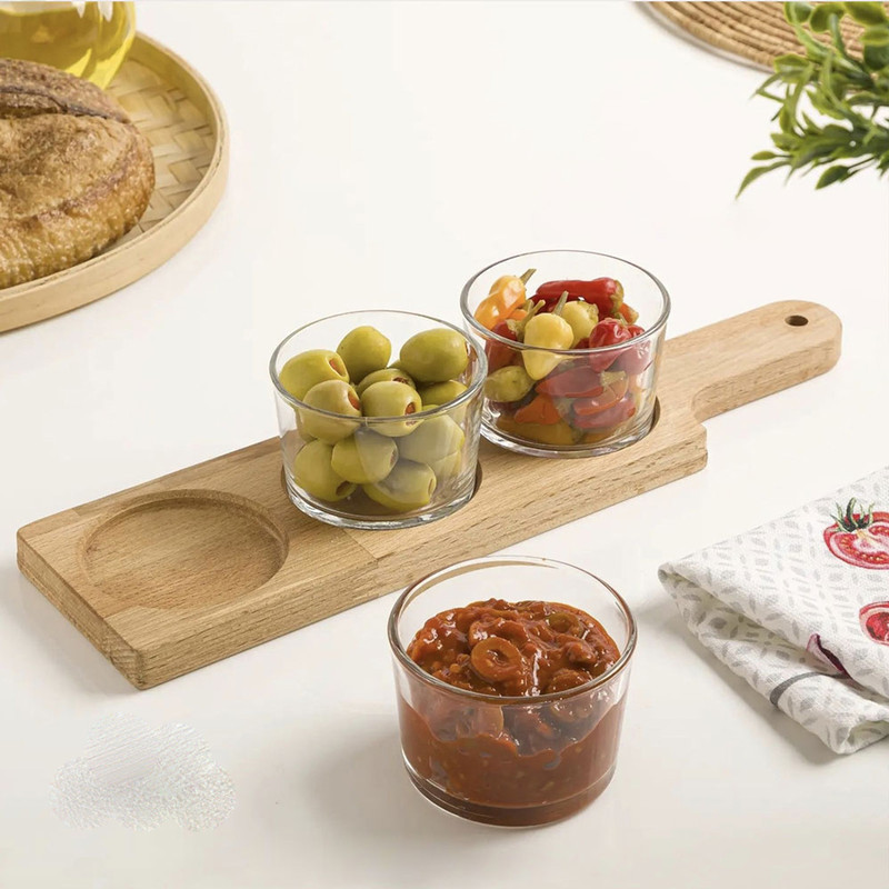 اردوخوری لیمون مدل گرد پایه چوبی کد RM37 مجموعه 3 عددی