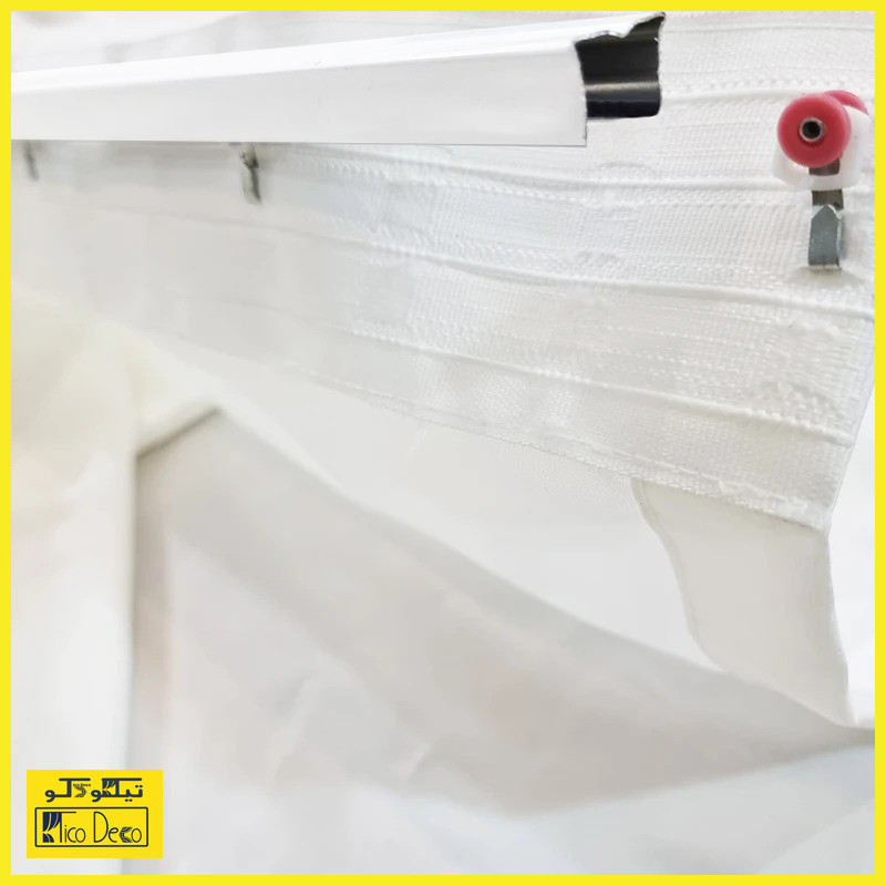 پرده تیکو دکو مدل کتان تور دوخت ساده سایز 280x300 سانتی‌متر