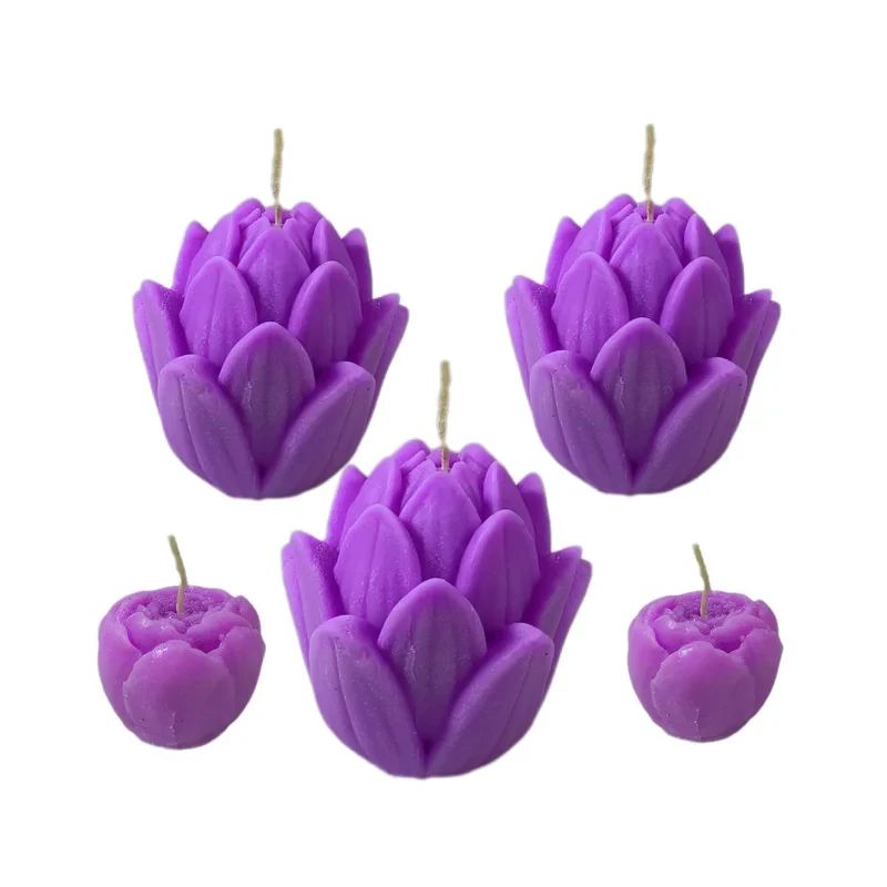 شمع مدل گل لوتوس کد PD48 بسته 5 عددی