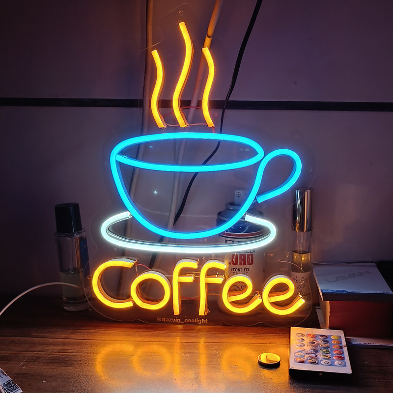 چراغ نئونی طرح coffee کد CO33X24