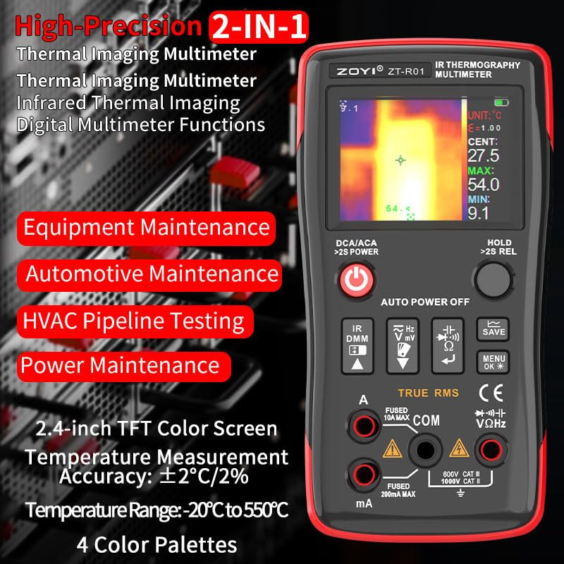 دوربین حرارتی  و مولتی‌متر زویی  مدل ZT-R01  2 IN 1
