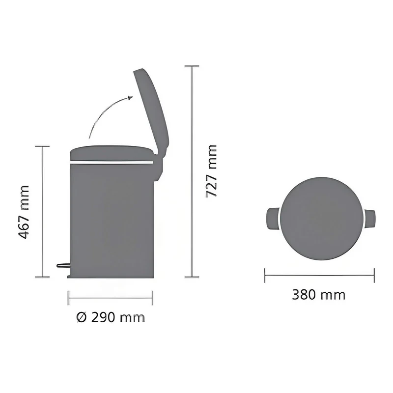 سطل زباله پدالی برابانتیا مدل Pedal Bin گنجایش 20 لیتر
