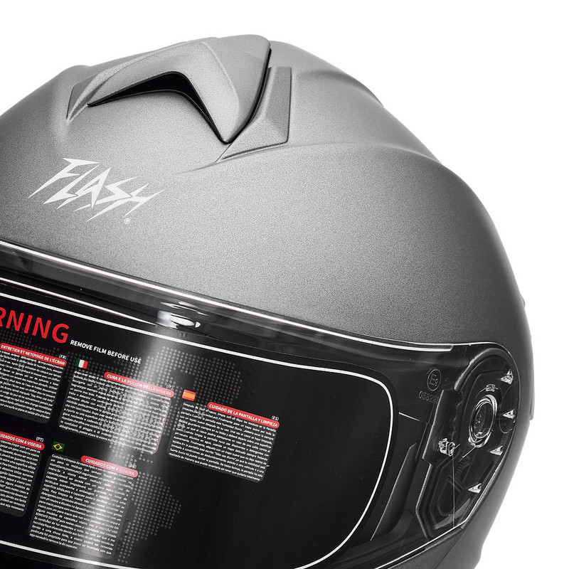 کلاه کاسکت فک متحرک فلش مدل 935Ssv titanium gray