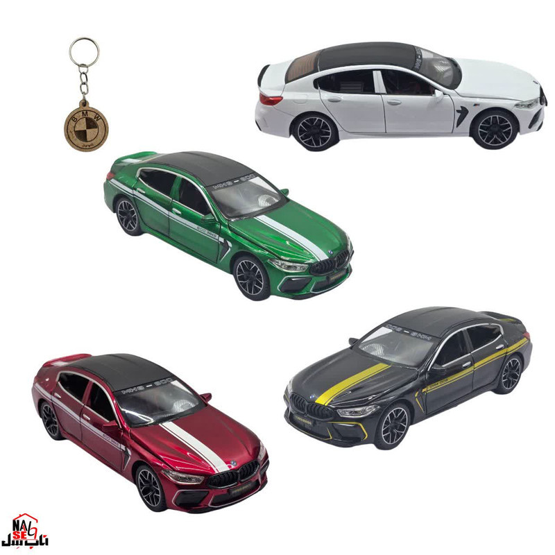 ماکت ماشین ناب سل مدل بی ام و فلزی چراغدار موزیکال BMW M8 MANHART به همراه جاسوییچی