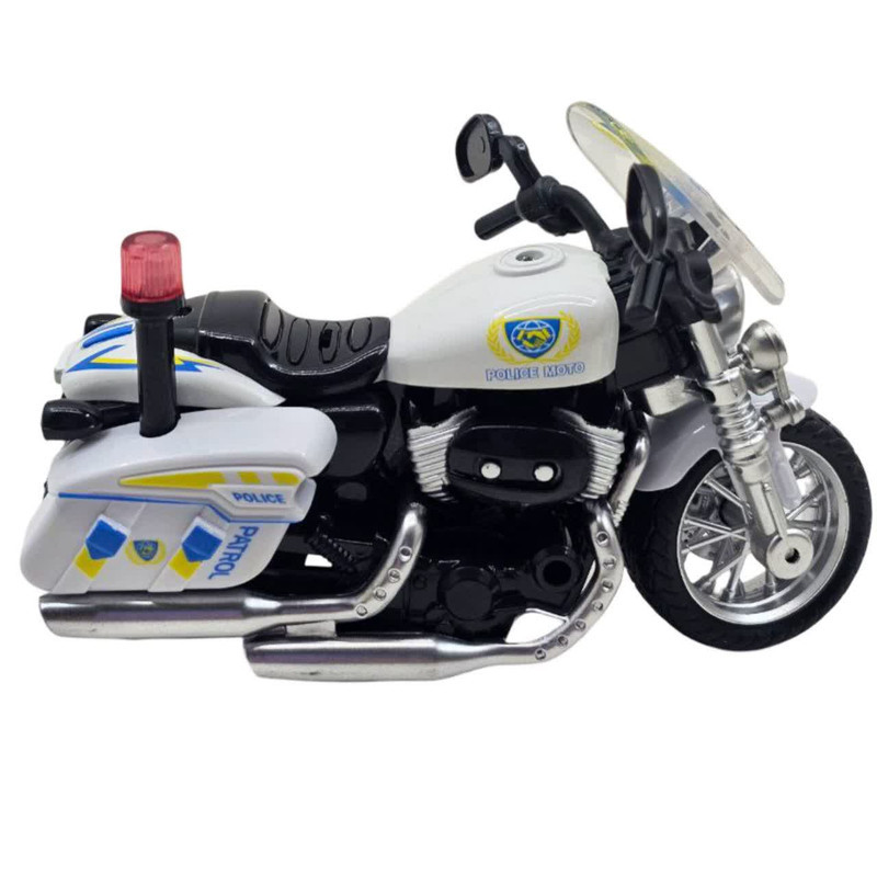 موتور بازی ناب سل مدل پلیس فلزی موزیکال چراغدار عقب کش کد Pull-back musical metal police car with lights