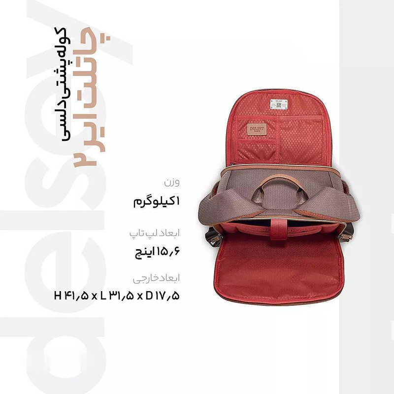 کوله پشتی لپ تاپ دلسی مدل CHATELET AIR 2.0 کد1676601 مناسب برای لپ تاپ 15 اینچی