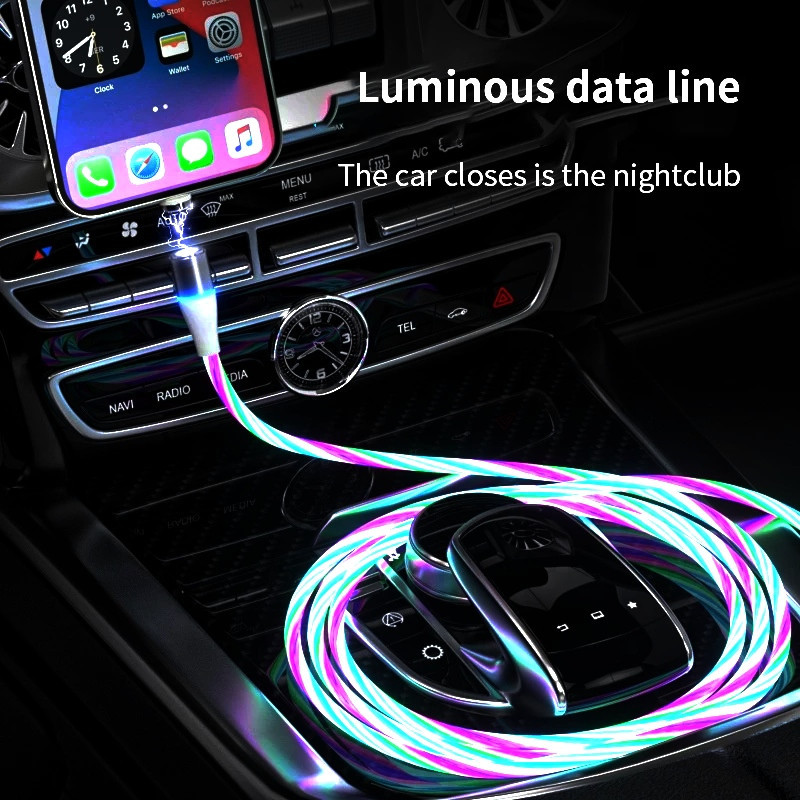 کابل تبدیل مغناطیسی  USB به MicroUSB  USB-C  لایتنینگ مدل  RGB  1x3 طول 1 متر