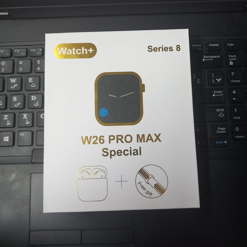 ساعت هوشمند مدل مدل w 26 Pro Max series8 2024 دارای قابلیت های صفحه نمایش رنگی، کنترل موسیقی (Music Player) بند سیلیکون
