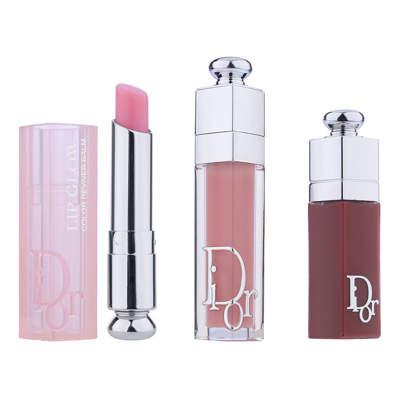 ست بالم و برق لب حجم‌دهنده دیور مدل Addict Trio Gloss آبرسان، دارای عصاره جوجوبا و مناسب پوست لب معمولی، بسته 3 عددی