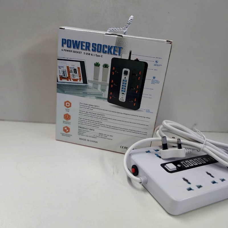 چندراهی برق مدل چندراهی power socket 5USB&1TYPE-C
