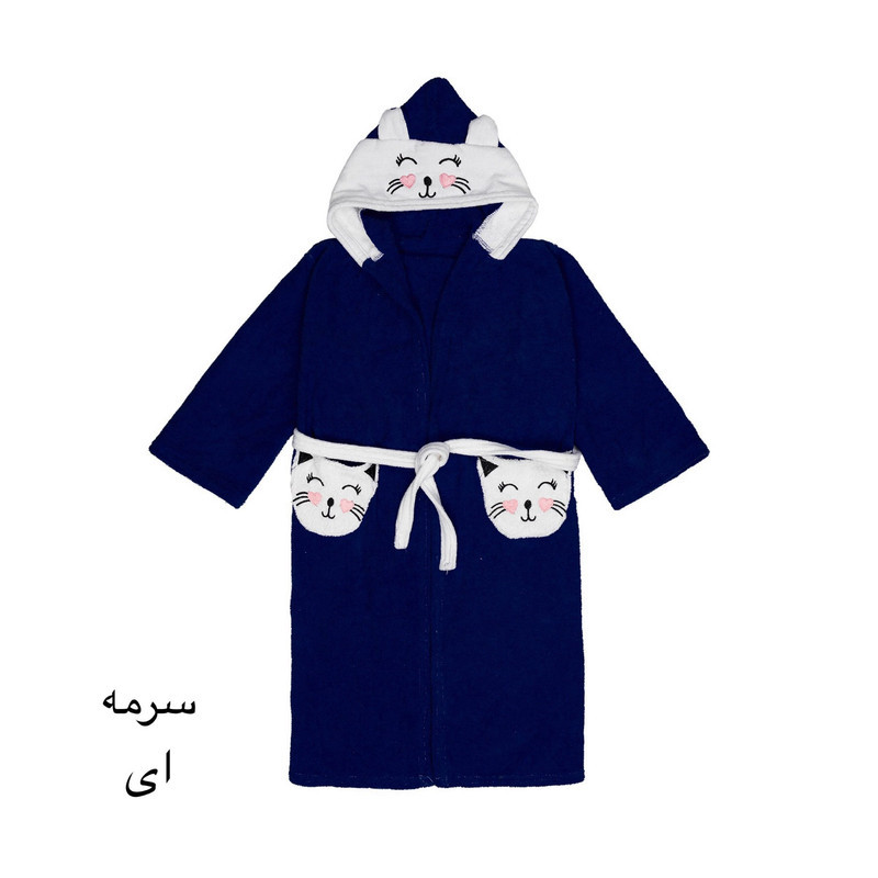 حوله پالتویی کودک و نوزاد هنرمند مدل cat سایز 80×70 سانتی متر