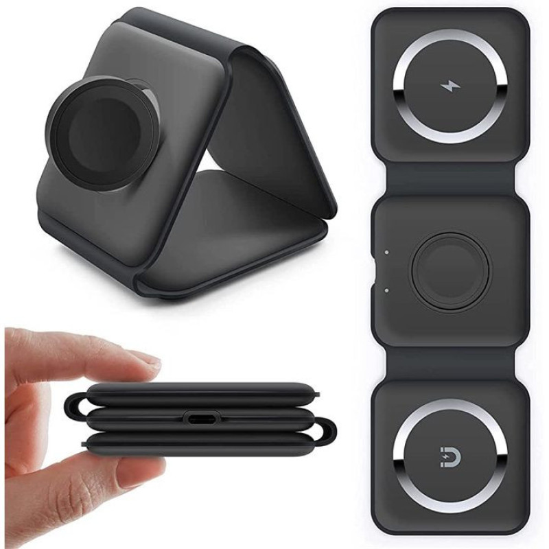 داک شارژر بی سیم مدل 3in1 wireless travel