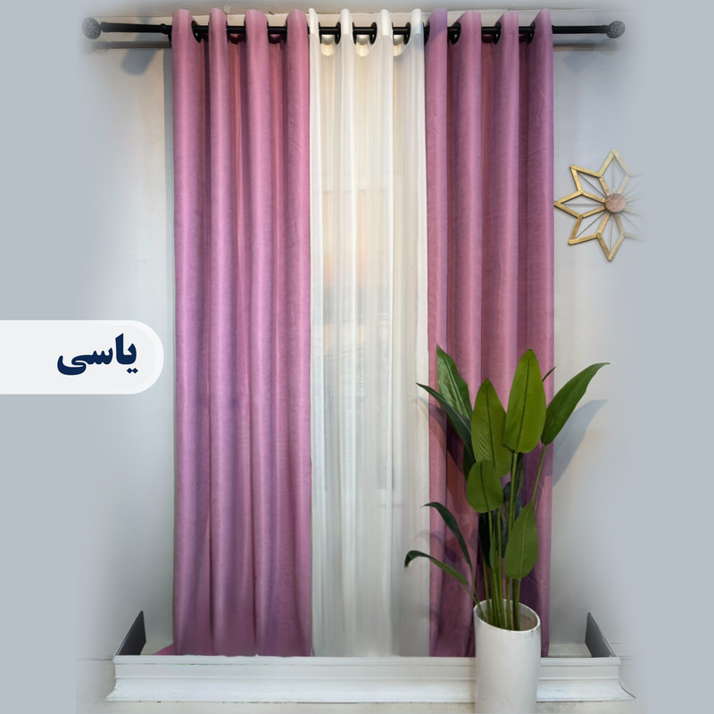 پرده پانچ مدل کتان هازان سایز 280 × 140 سانتی‌متر