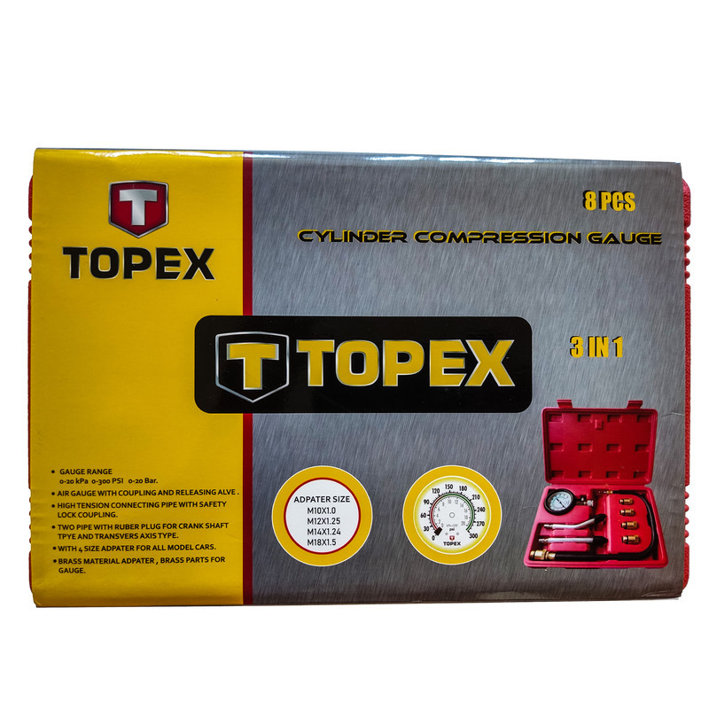 دستگاه کمپرس سنج سیلندر تاپکس مدل FGT 9965 مجموعه 8 عددی