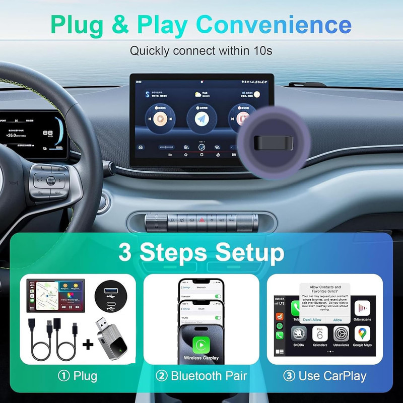 کارپلی و اندروید اتو مدل 2in1 CarplayAndroid Auto k2
