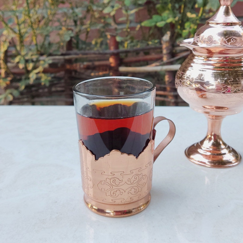 لیوان مسی مدل لیزری شیشه ای کد ZH328.2
