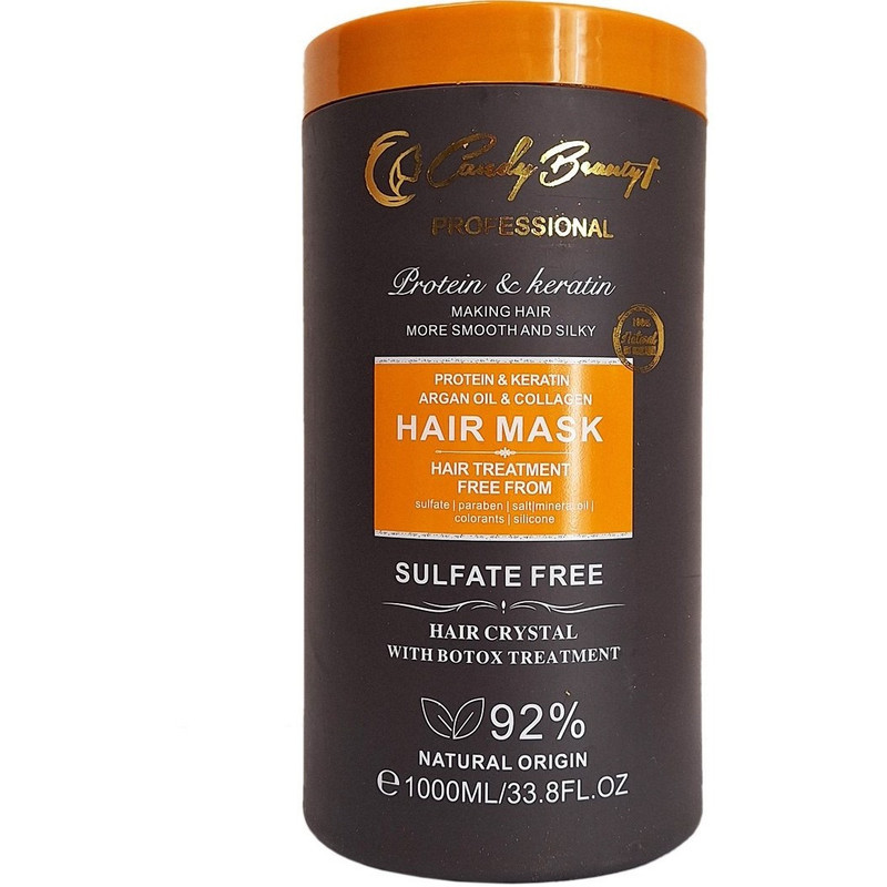 ماسک و تقویت کننده مو کندی بیوتی مدل HAIR-CRYSTAL مناسب برای موهای آسیب دیده حجم 1000 میلی لیتر