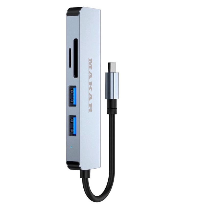 هاب و کارت خوان 5 پورت USB-C ماکار مدل 5in1 MK-HU235-C