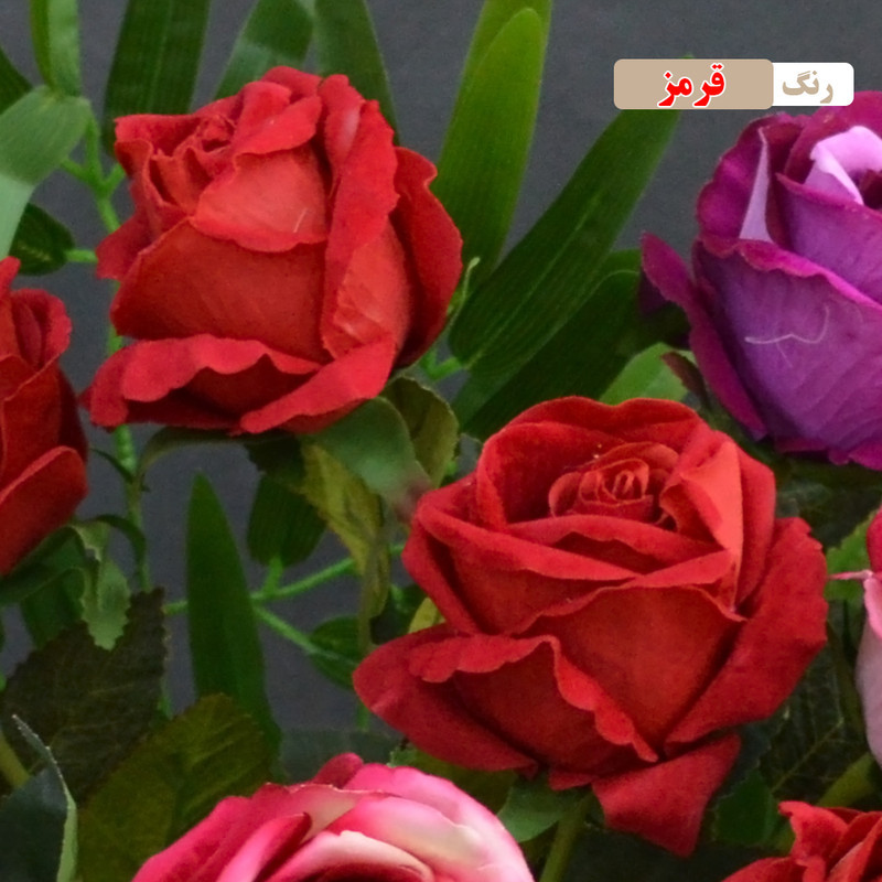 گل مصنوعی شاخه گل رز ارتفاع 50 سانتی‌متر بسته دو عددی، مناسب تزیین و دکوراسیون خانگی و اداری، وزن سبک 50 گرم