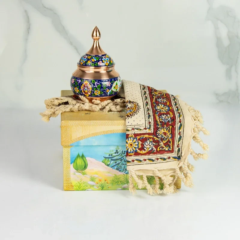 قندان مسی صنایع دستی اریسا طرح پرداز گل