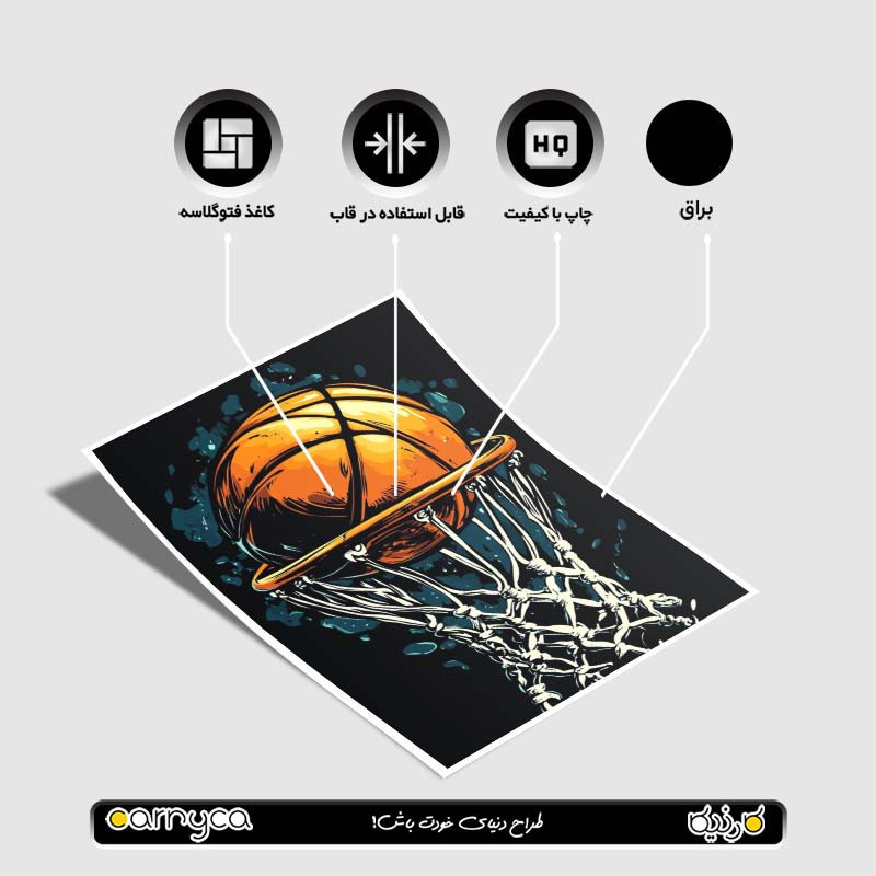 پوستر کارنيکا طرح عاشق بسکتبال Basketball Lover کد 40295 مجموعه 8 عددی