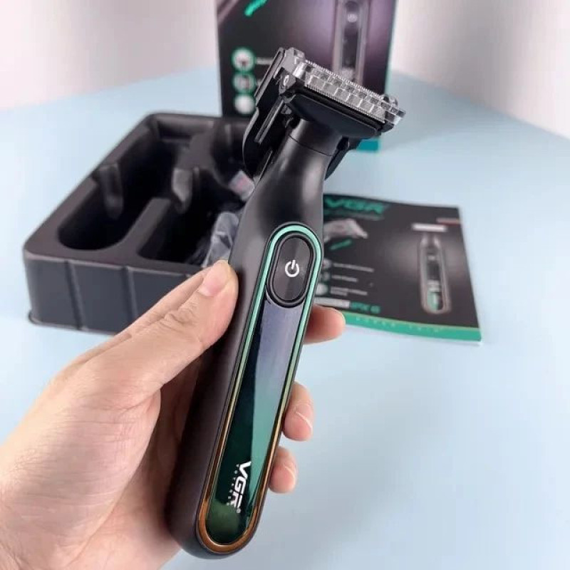 ماشین اصلاح موی صورت و بدن وی جی آر مدل 360 با تیغه استیل پیشرفته، تکنولوژی شیو فویلی، ضد آب برای استفاده زیر دوش، باتری قابل شارژ و طراحی ارگونومیک و سبک