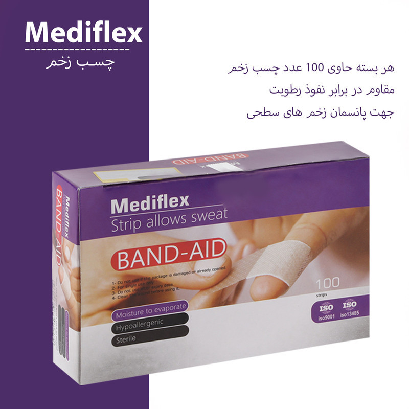 چسب زخم مدیفلکس مدل Aid02 دو بسته 100 عددی
