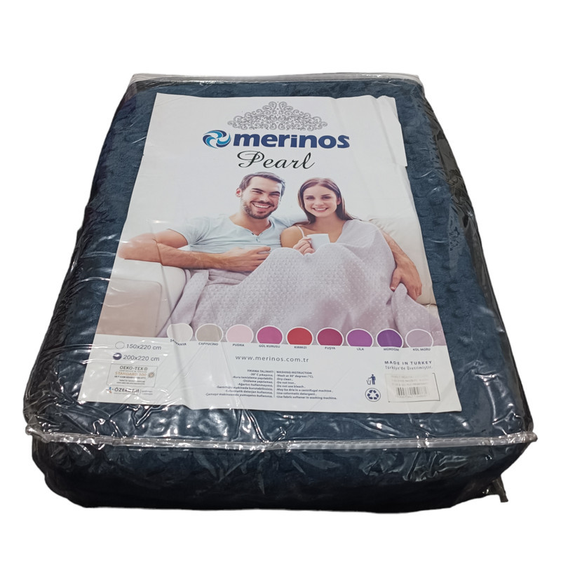 پتو مرینوس مدل Pearl Lacivert دو نفره سایز 220×200 سانتی متر