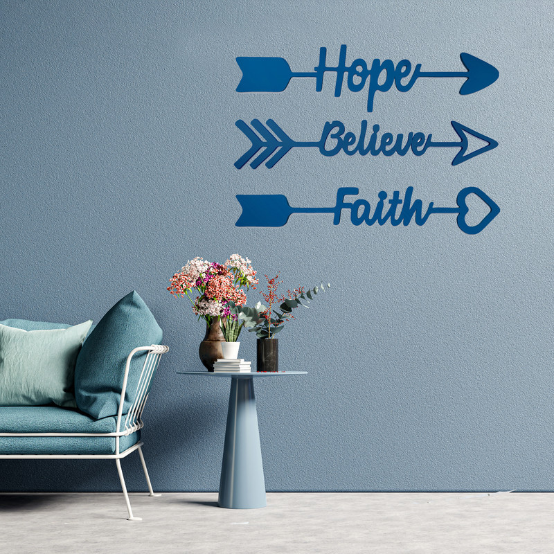 دیوارکوب آرتافرین مدل Believe Faith Hope مجموعه 3 عددی